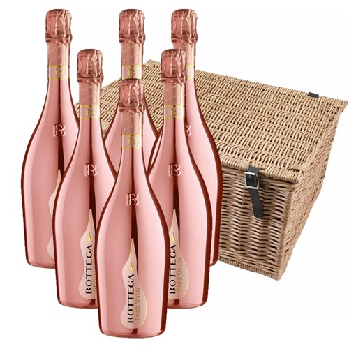 Bottega Gold Rose Sparkling 75cl Case of 6 Hamper